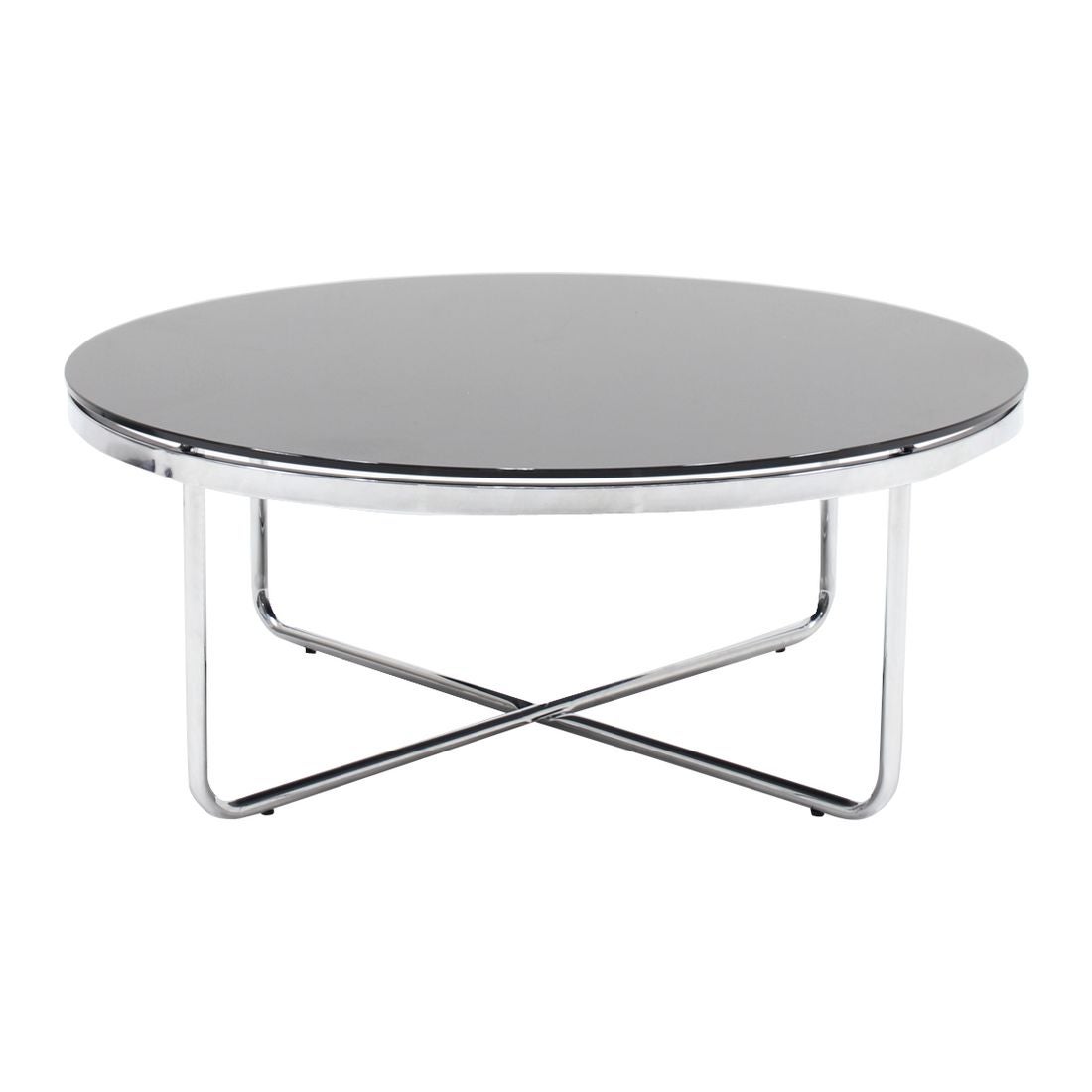 โต๊ะกลาง โต๊ะกลางเหล็กท๊อปกระจก รุ่น Laccate สีสีเงิน-SB Design Square