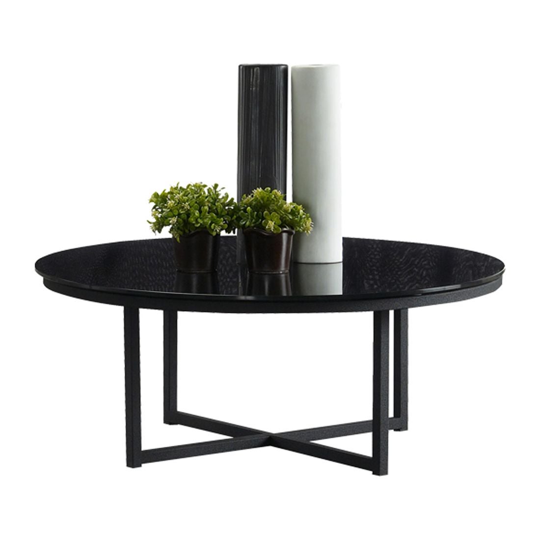 โต๊ะกลาง โต๊ะกลางเหล็กท๊อปกระจก รุ่น Jera สีสีดำ-SB Design Square