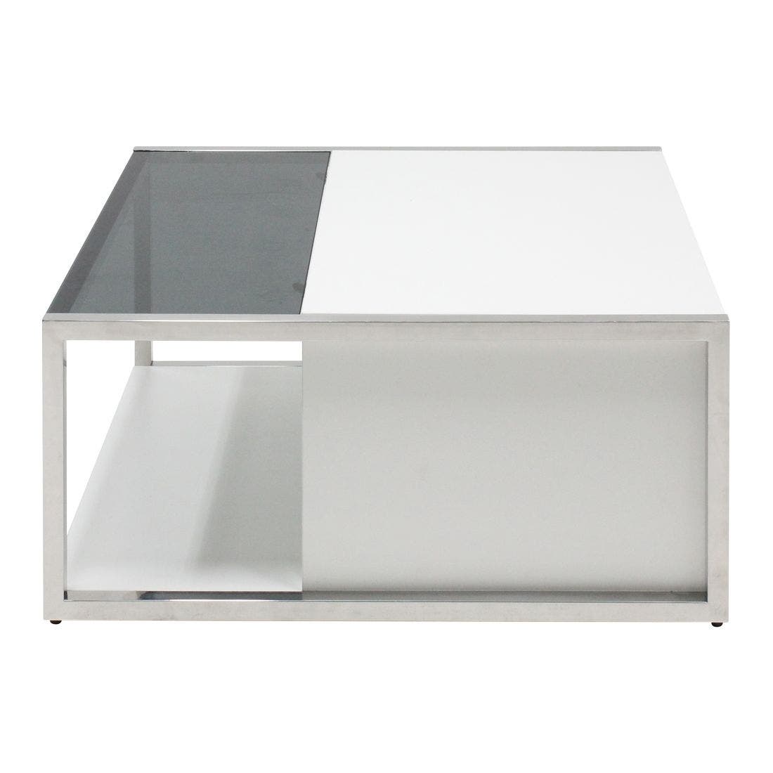 โต๊ะกลาง โต๊ะกลางเหล็กท๊อปกระจก รุ่น Ostia สีสีเงิน-SB Design Square