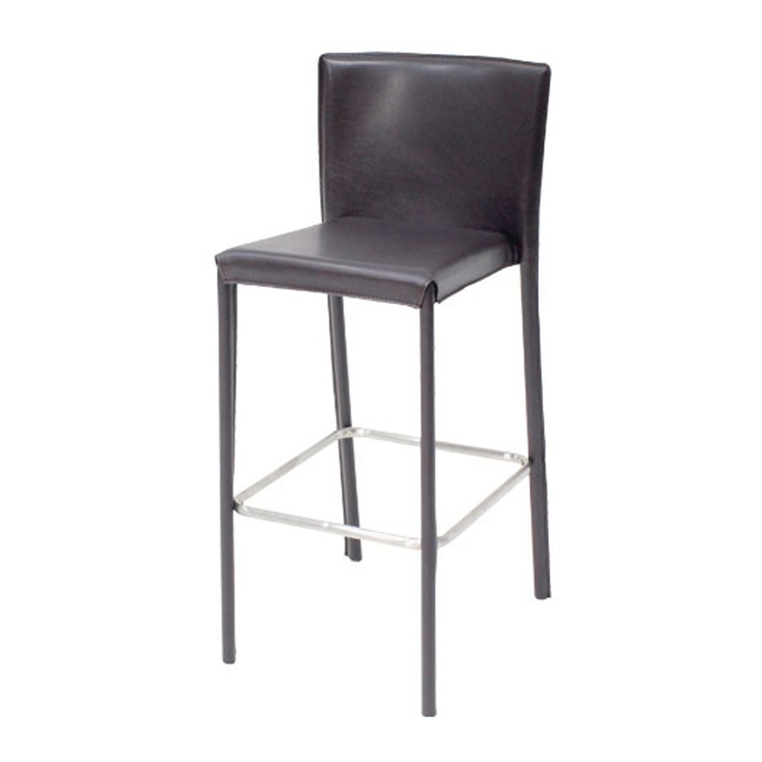 เก้าอี้ทานอาหาร เก้าอี้สตูลบาร์เหล็กเบาะหนัง รุ่น Yaimai สีสีน้ำตาล-SB Design Square