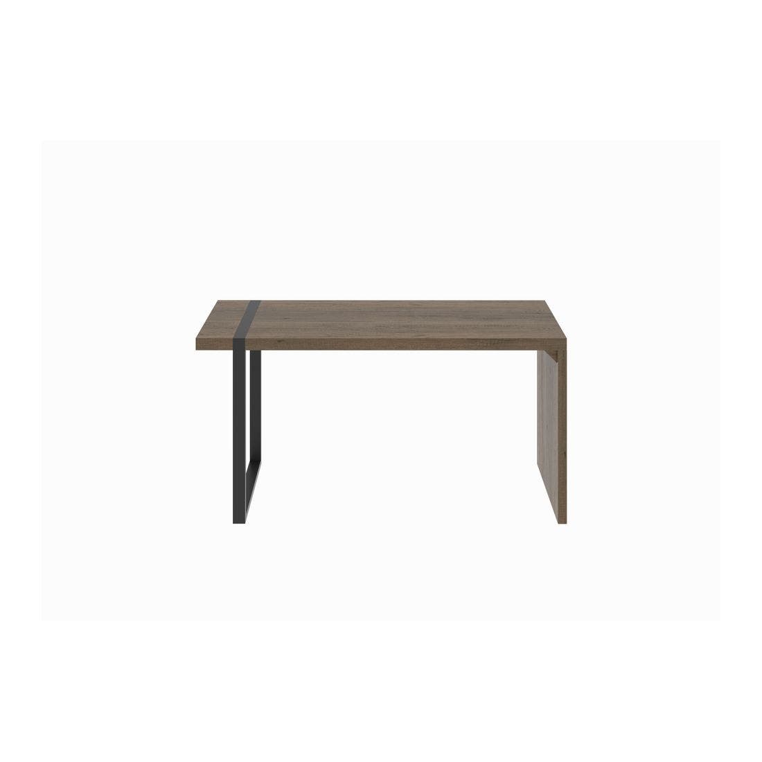 โต๊ะทานอาหาร โต๊ะอาหารขาเหล็กท๊อปไม้ รุ่น Trailor สีสีเข้มลายไม้ธรรมชาติ-SB Design Square