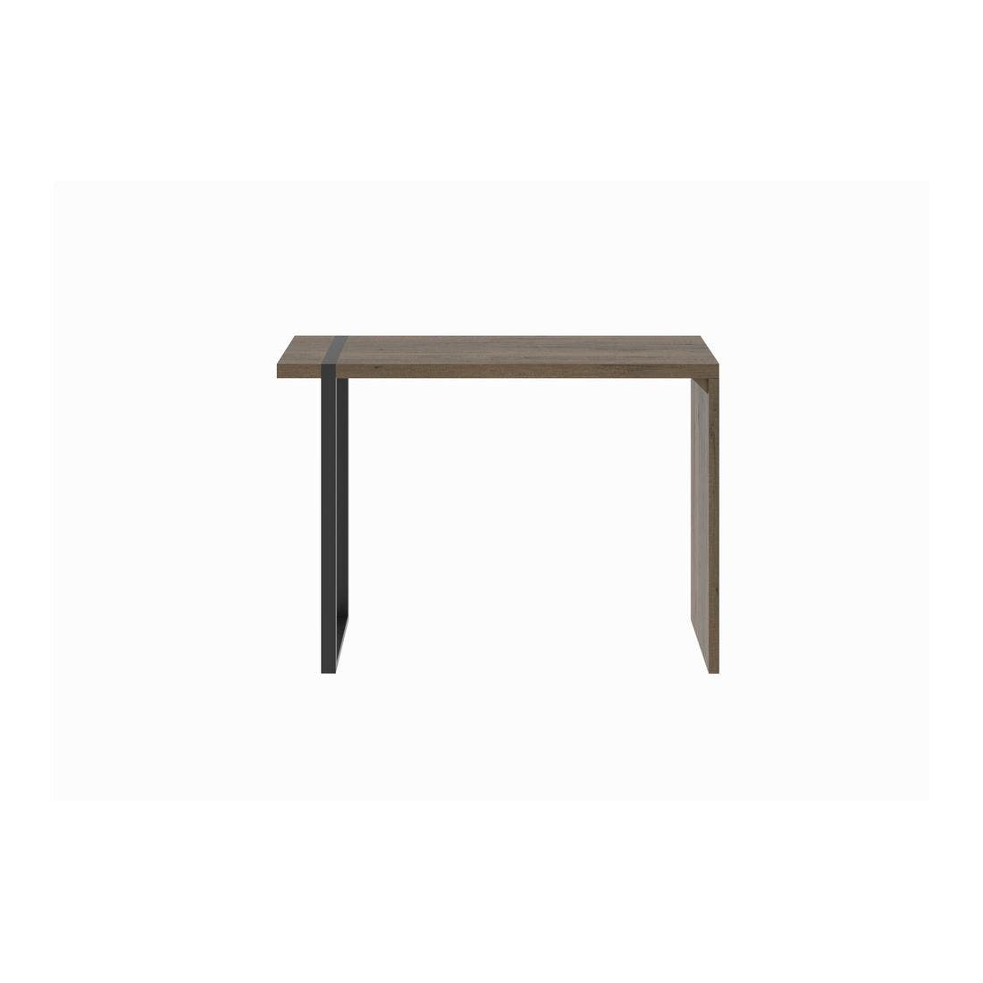 โต๊ะทานอาหาร โต๊ะบาร์ขาเหล็กท๊อปไม้ รุ่น Trailor สีสีเข้มลายไม้ธรรมชาติ-SB Design Square