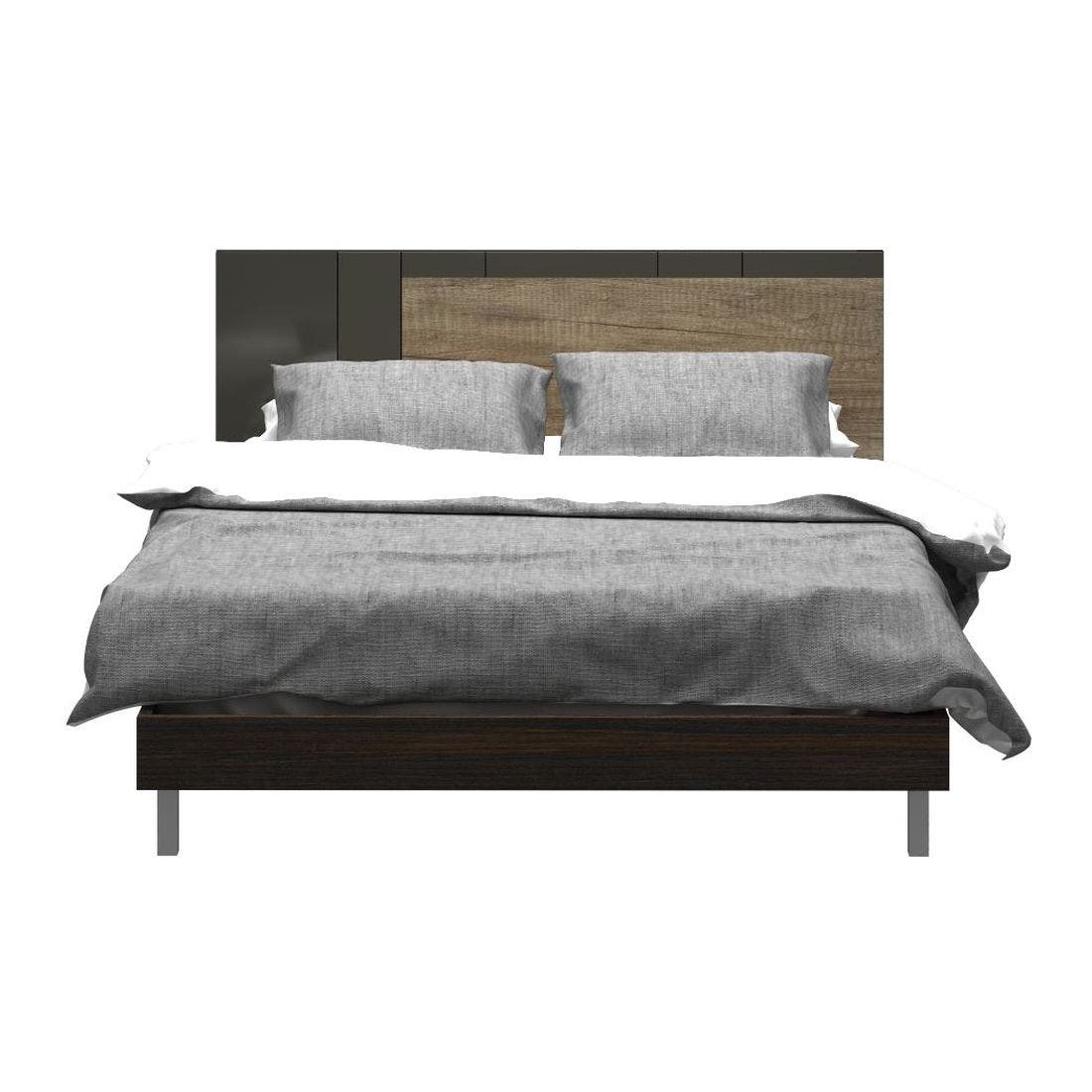 ชุดห้องนอน เตียง รุ่น Leno สีสีเข้มลายไม้ธรรมชาติ-SB Design Square