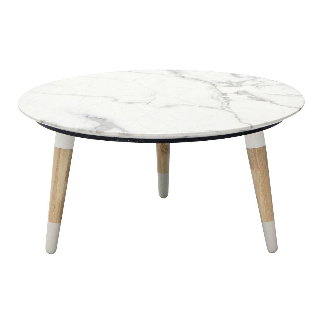 โต๊ะกลาง โต๊ะกลางไม้ท๊อปหิน รุ่น Racco สีสีขาว-SB Design Square