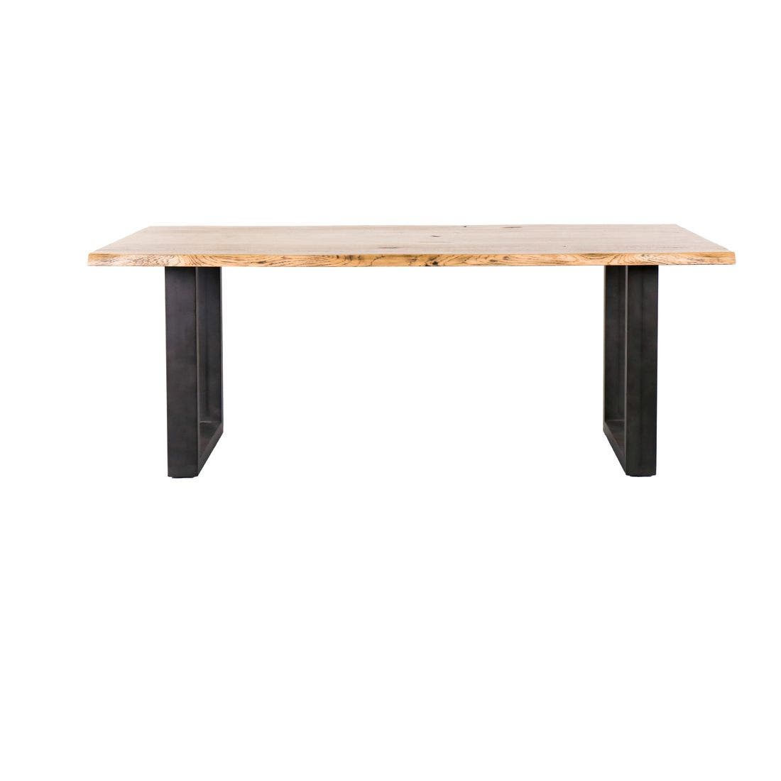 โต๊ะทานอาหาร โต๊ะอาหารขาเหล็กท๊อปไม้ รุ่น Taleno สีสีโอ๊ค-SB Design Square