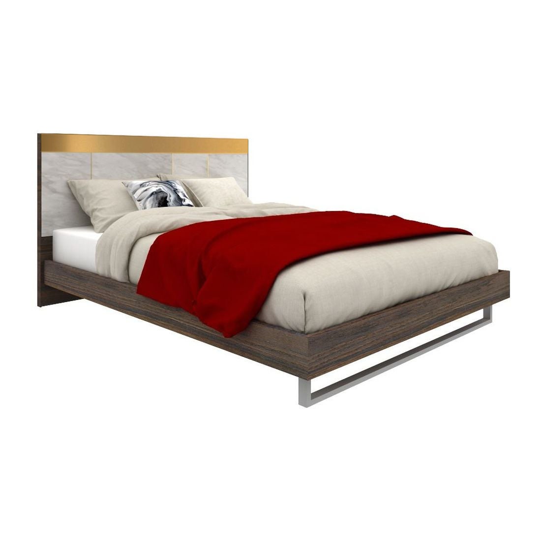 เตียงนอน 6 ฟุต รุ่น Reiss-B สีไม้เข้ม2