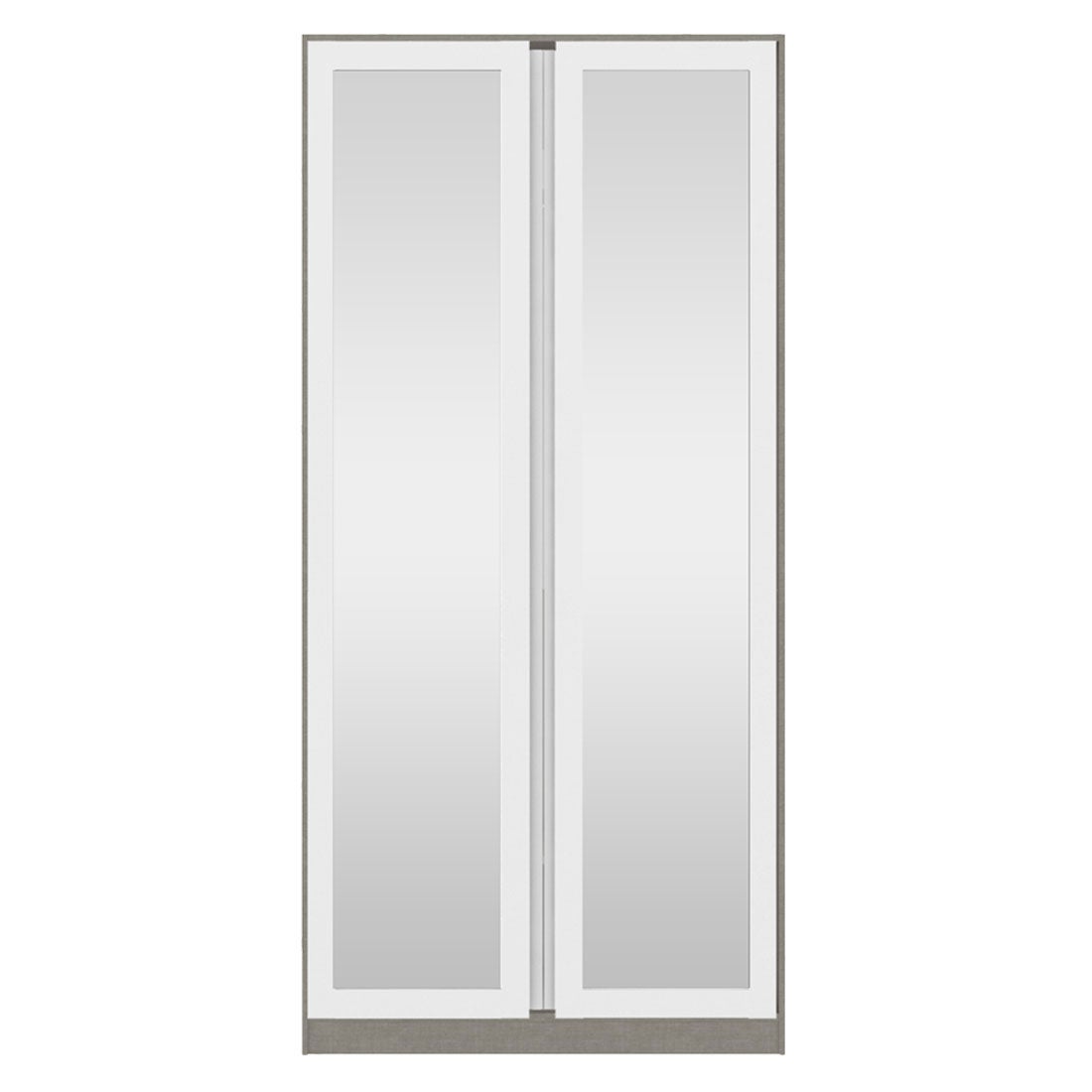 ตู้เสื้อผ้า ชั้นเก็บของ OP-C ขนาด 100 ซม. รุ่น Blox สีขาว&กระจกเงา1