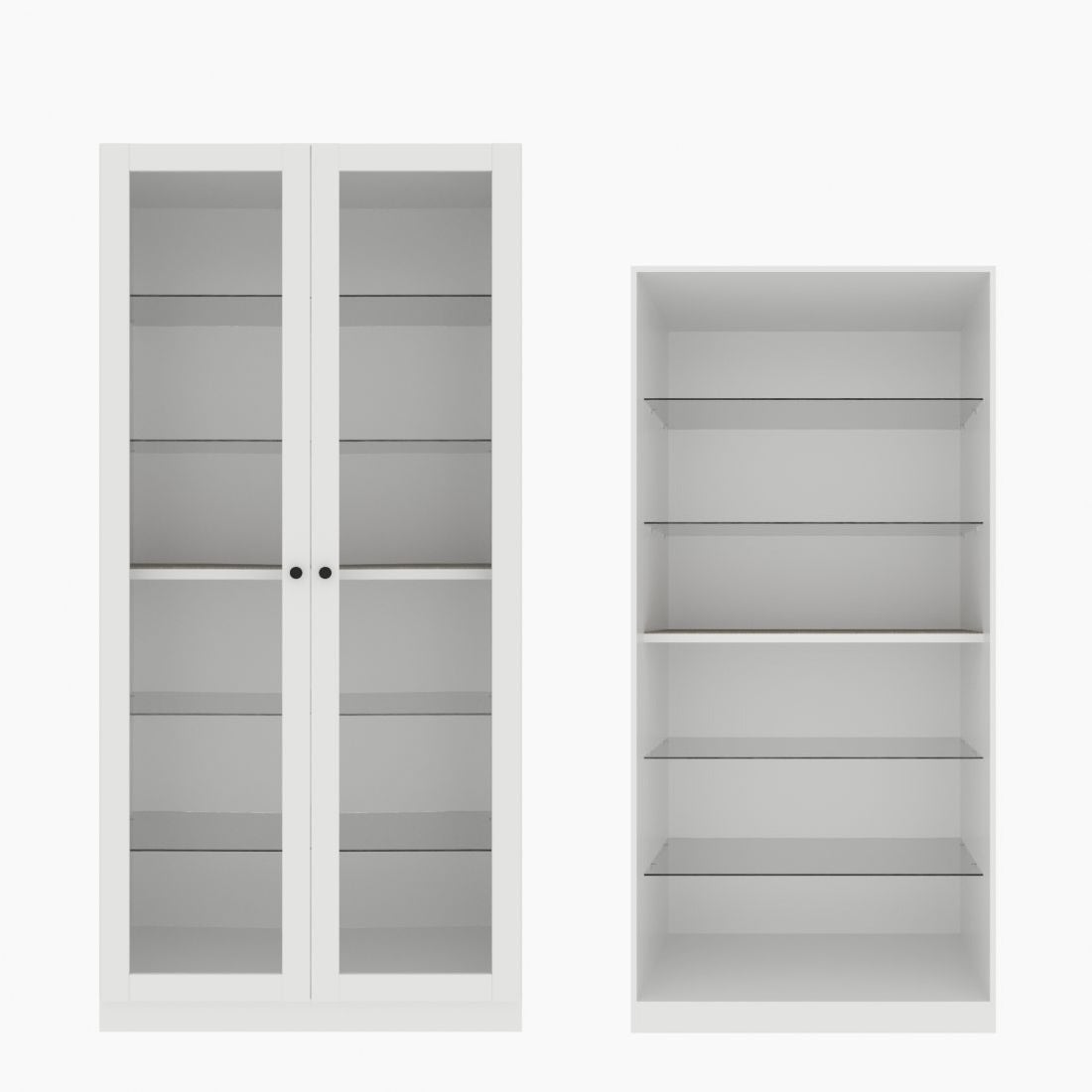 ตู้โชว์ชั้นกระจก OP-H ขนาด 100 ซม. รุ่น Blox สีขาว&กระจกใส01