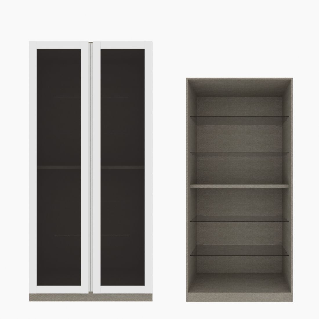ตู้โชว์ชั้นกระจก OP-H ขนาด 100 ซม. รุ่น Blox สีขาว&กระจกชาดำ01