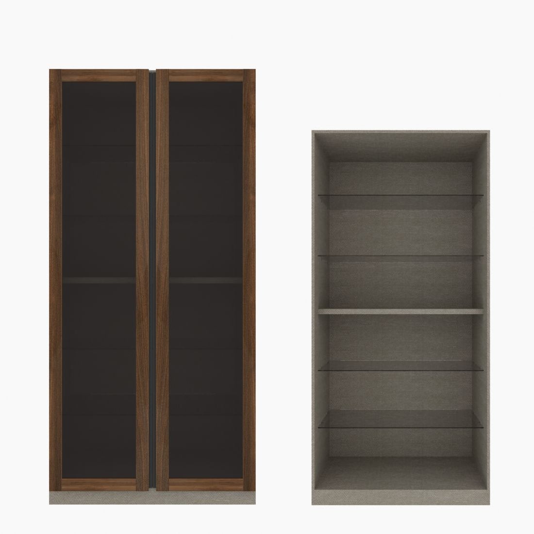 ตู้โชว์ชั้นกระจก OP-H ขนาด 100 ซม. รุ่น Blox สีไม้เข้ม&กระจกชาดำ01