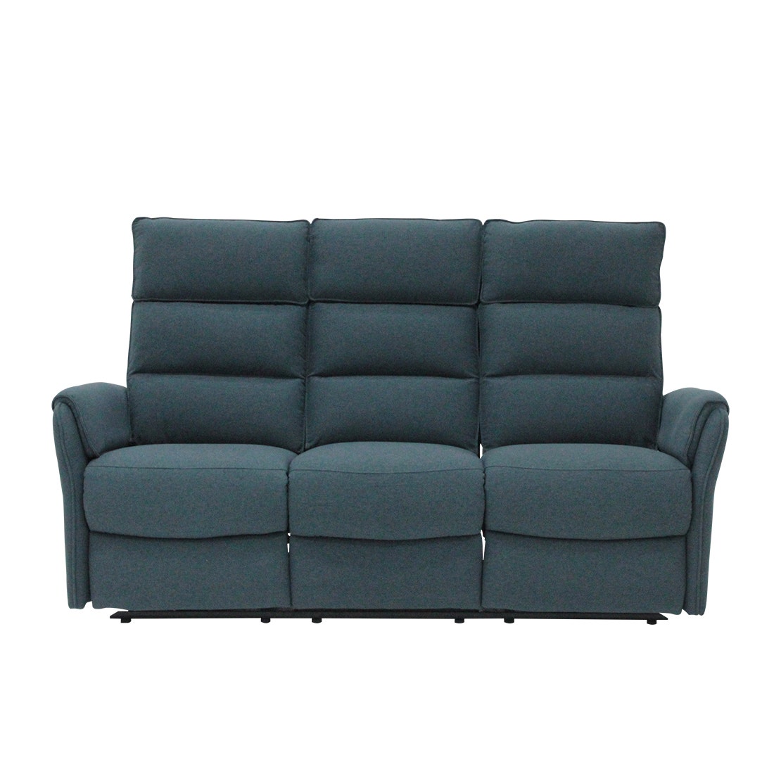 Fabric Recliner Electric Lindise 3 seater Blue