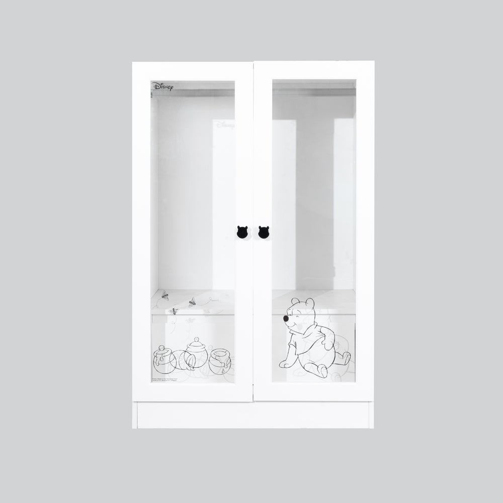 ตู้ผ้าบานเปิด Disney รุ่น POOH 80 cm. สีขาวกระจกใส