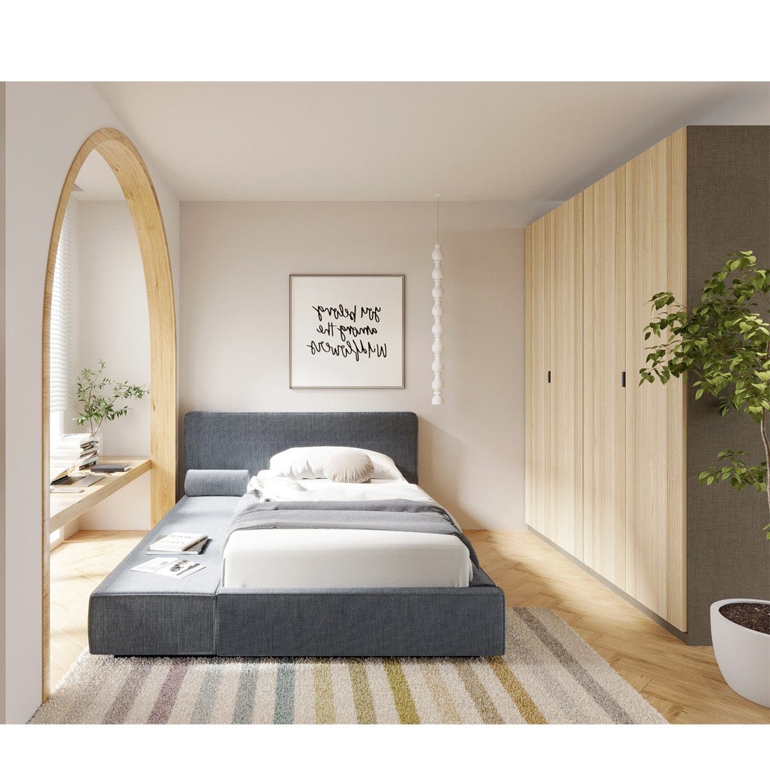 เตียงนอน 3.5 ฟุต รุ่น Lavique (ด้านซ้าย) สีเทา5
