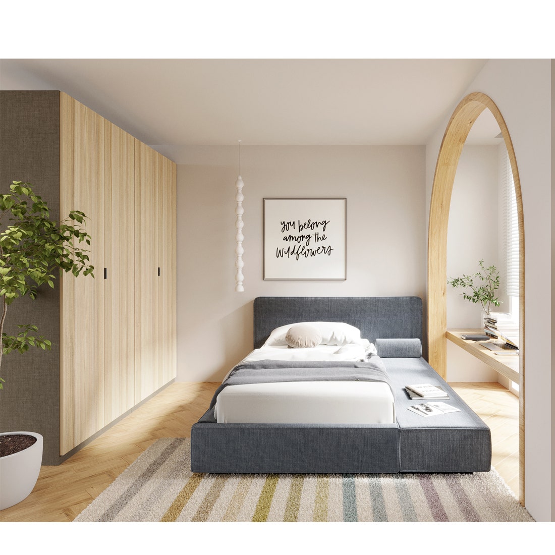 เตียงนอน 3.5 ฟุต รุ่น Lavique (ด้านขวา) สีเทา5