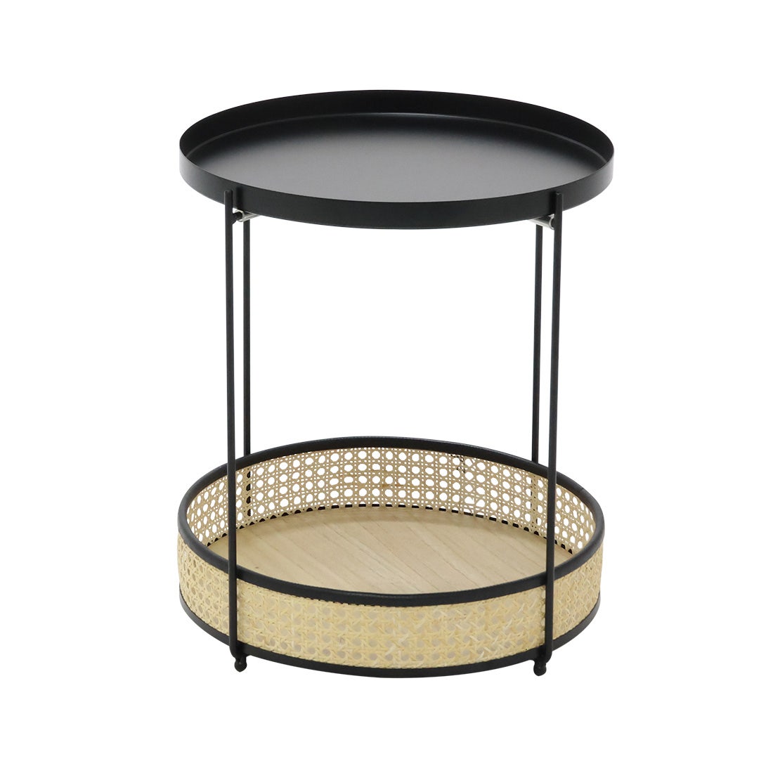 CH END TABLE #21069 RATTAN/BLACK