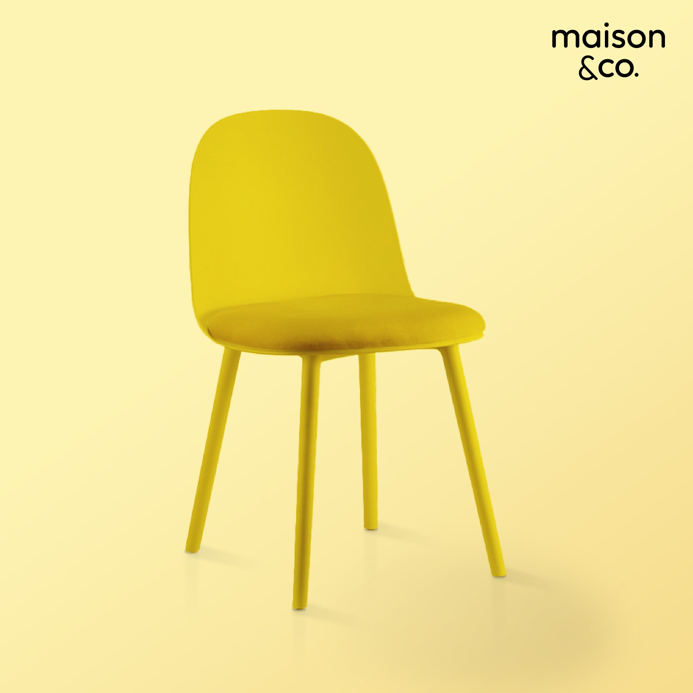 เก้าอี้YOOKO เบาะผ้าสีเหลือง01