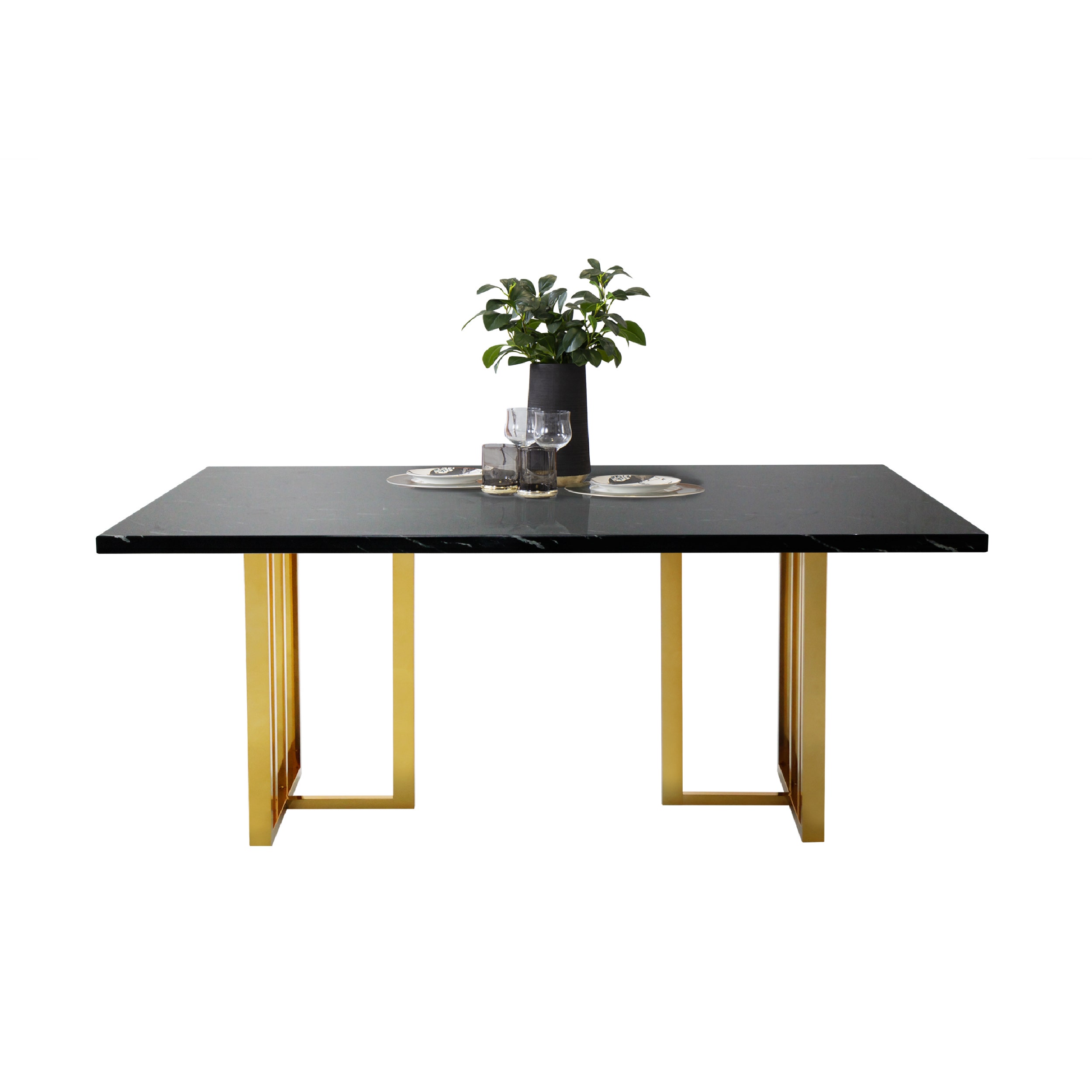 โต๊ะอาหาร รุ่น VAGON หิน NERO MARQUINA สีดำ01