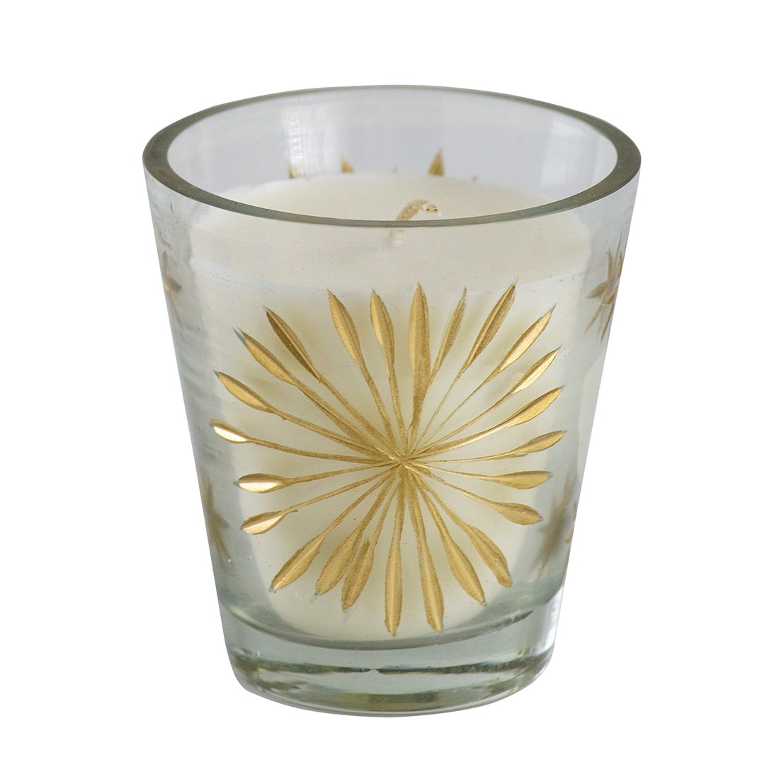 VP CANDLE HOLDER#77637/GLASS/GOLD/EG สีทอง01