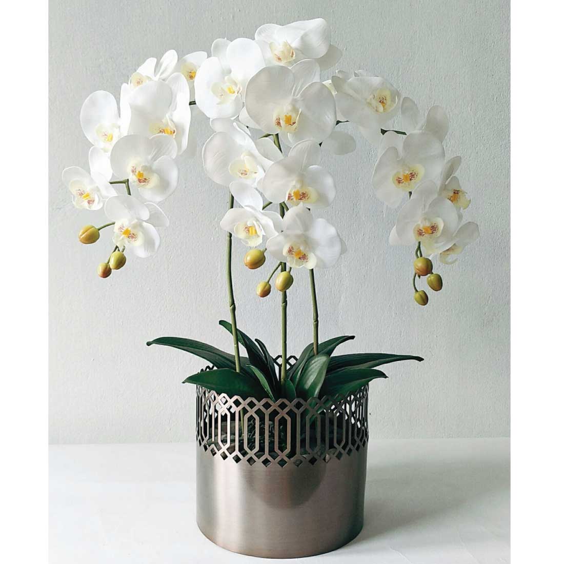 KDD ดอกไม้ประดิษฐ์#A037ฟาแลนนอปซิสสีขาว1