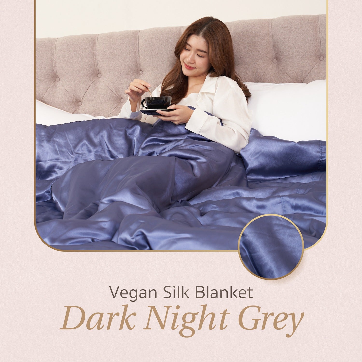 Komfy ผ้านวม Vegan Silk 90x100 สี Dark Night Grey