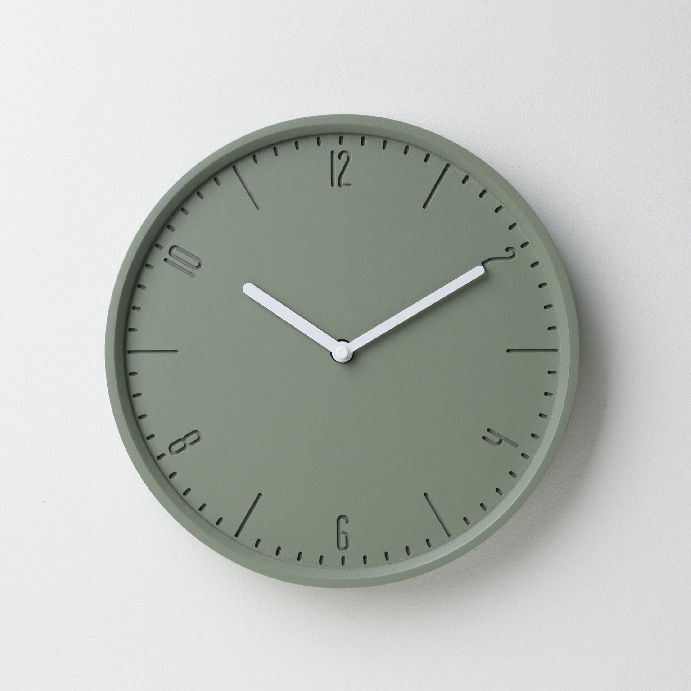 Pana objects COBY-W-Olive Green B. | White H. wall clock26cm#PN-D081-GN-WH