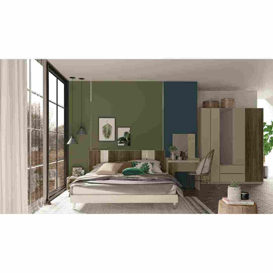 ชุดห้องนอน ชุดห้องนอนขนาด 5 ฟุต รุ่น Estano สีสีเข้มลายไม้ธรรมชาติ-SB Design Square