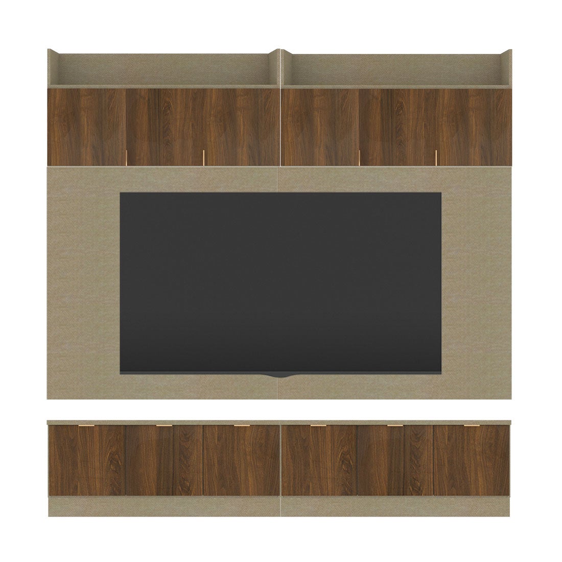 ชุดวางทีวีและตู้โชว์ ขนาด 240 ซม. รุ่น Contini Plus สีไม้เข้ม01